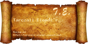 Tarczali Elemér névjegykártya